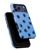Blue Paw Print Tough iPhone Case — Protective Dog & Cat Lover Cover