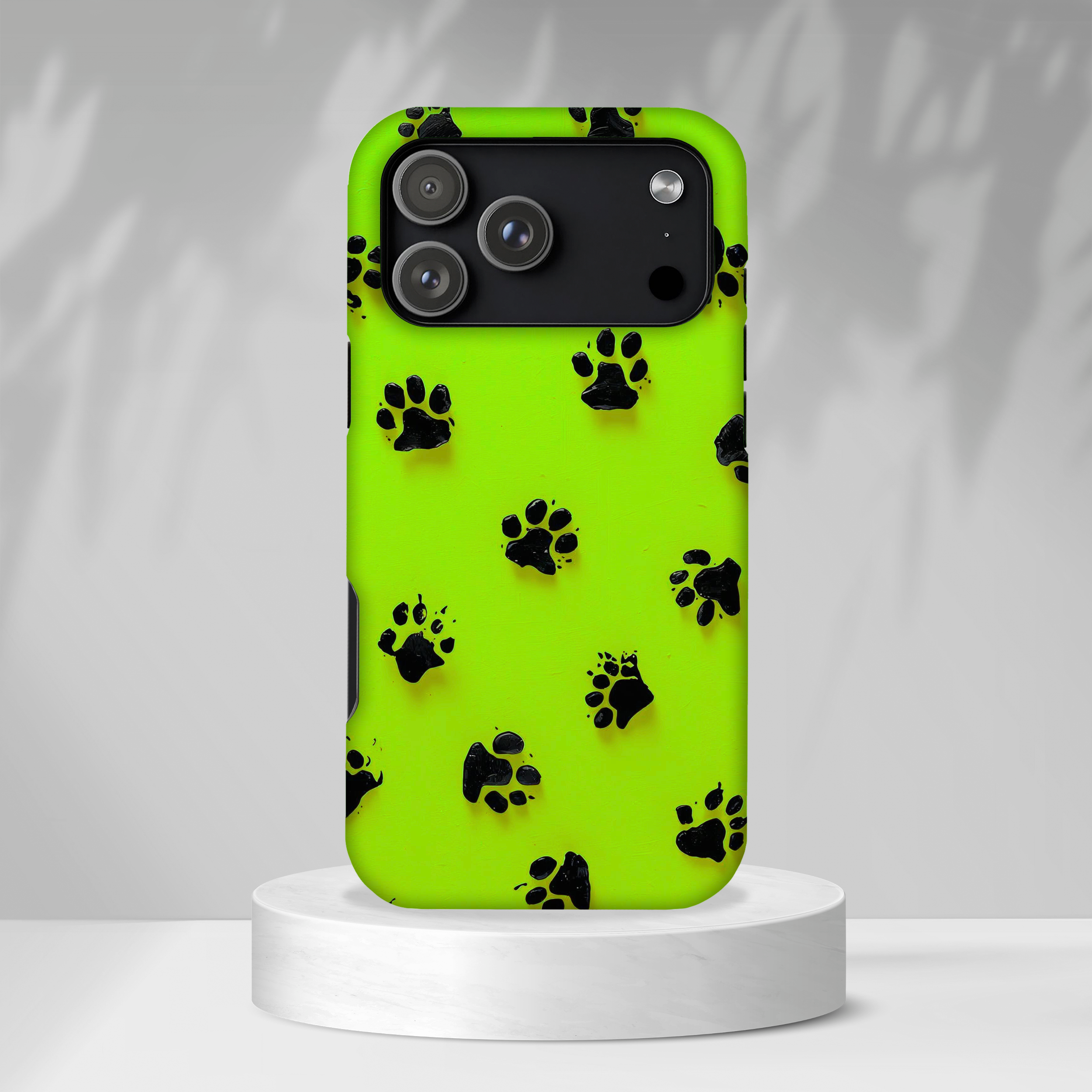 Neon Paw Print Tough Phone Case — Shockproof Pet Lover iPhone Cover