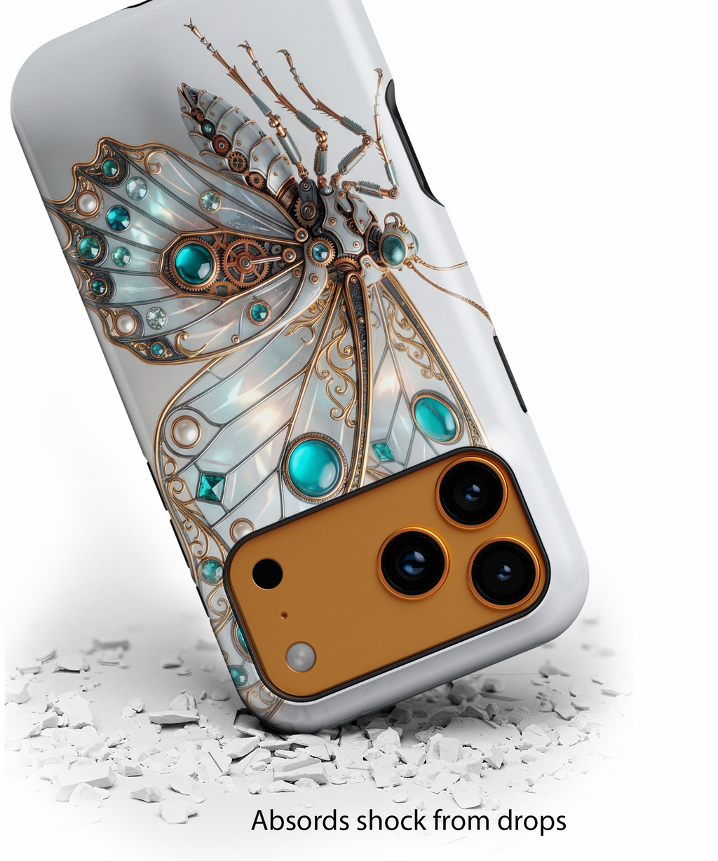 Butterfly Gem Phone Case — Steampunk Teal Jewel iPhone Case
