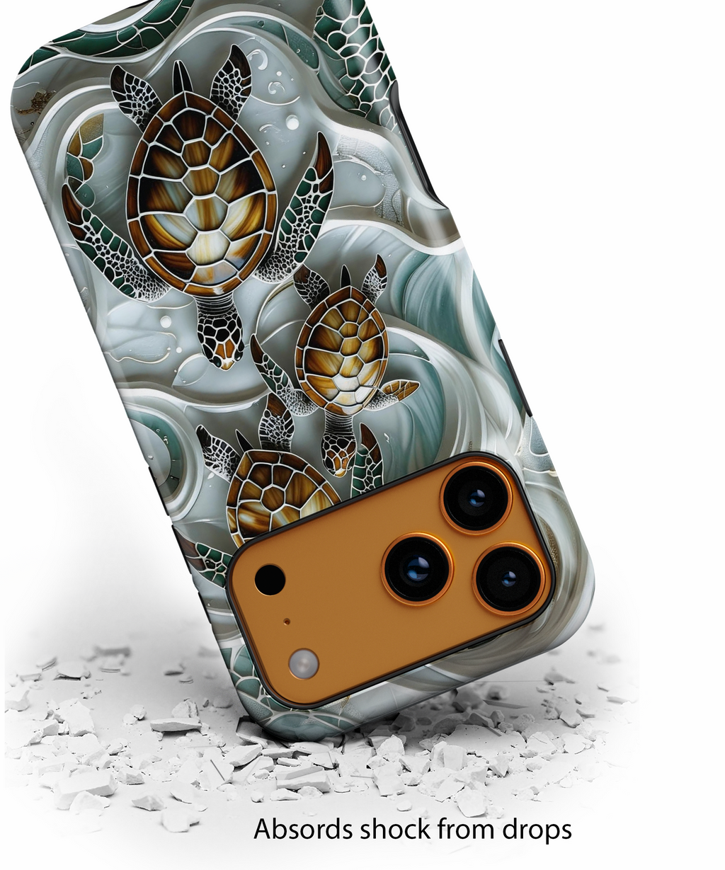 Sea Turtle Phone Case — Ocean Waves Protective iPhone Cover