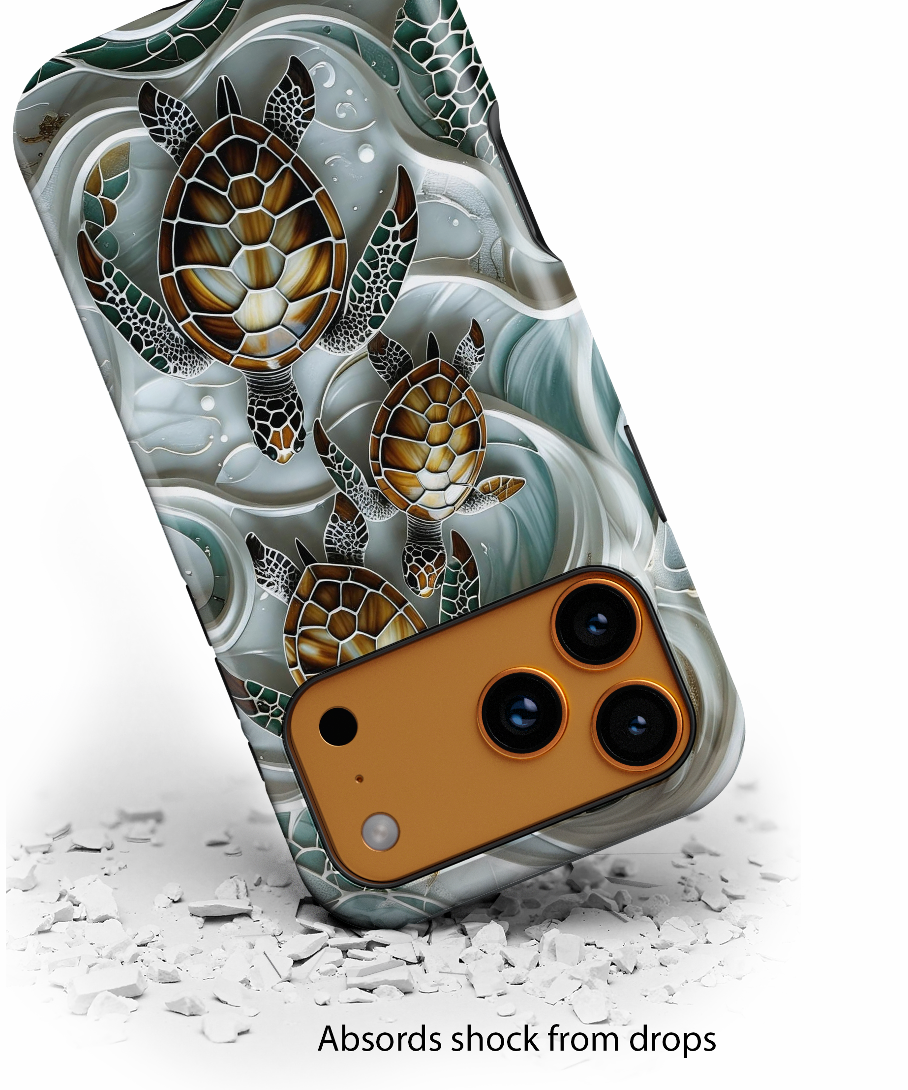 Sea Turtle Phone Case — Ocean Waves Protective iPhone Cover