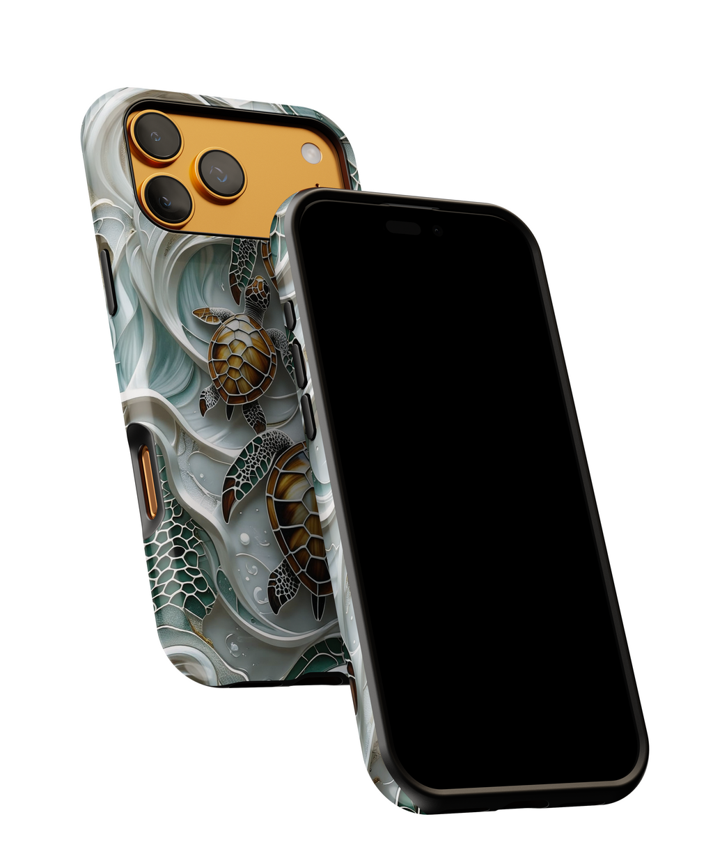 Sea Turtle Phone Case — Ocean Waves Protective iPhone Cover