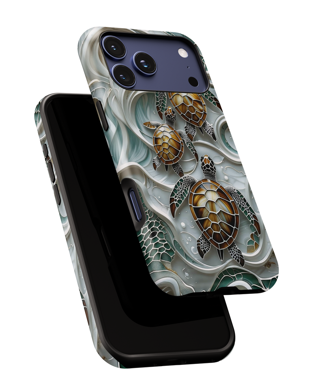 Sea Turtle Phone Case — Ocean Waves Protective iPhone Cover