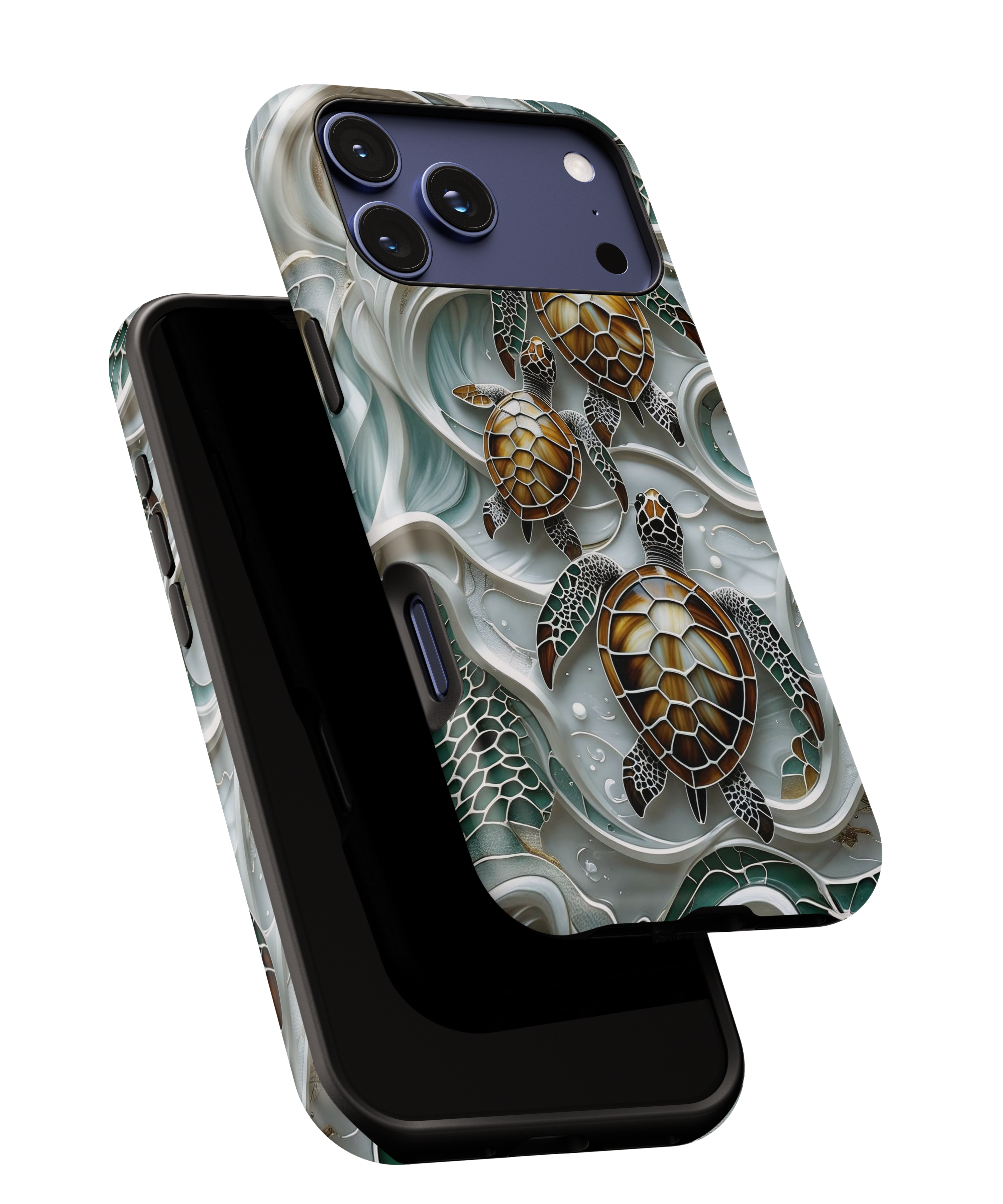 Sea Turtle Phone Case — Ocean Waves Protective iPhone Cover