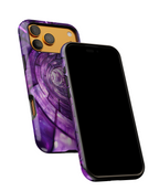 Purple Vortex Tough iPhone Case — Abstract Spiral Protective Cover
