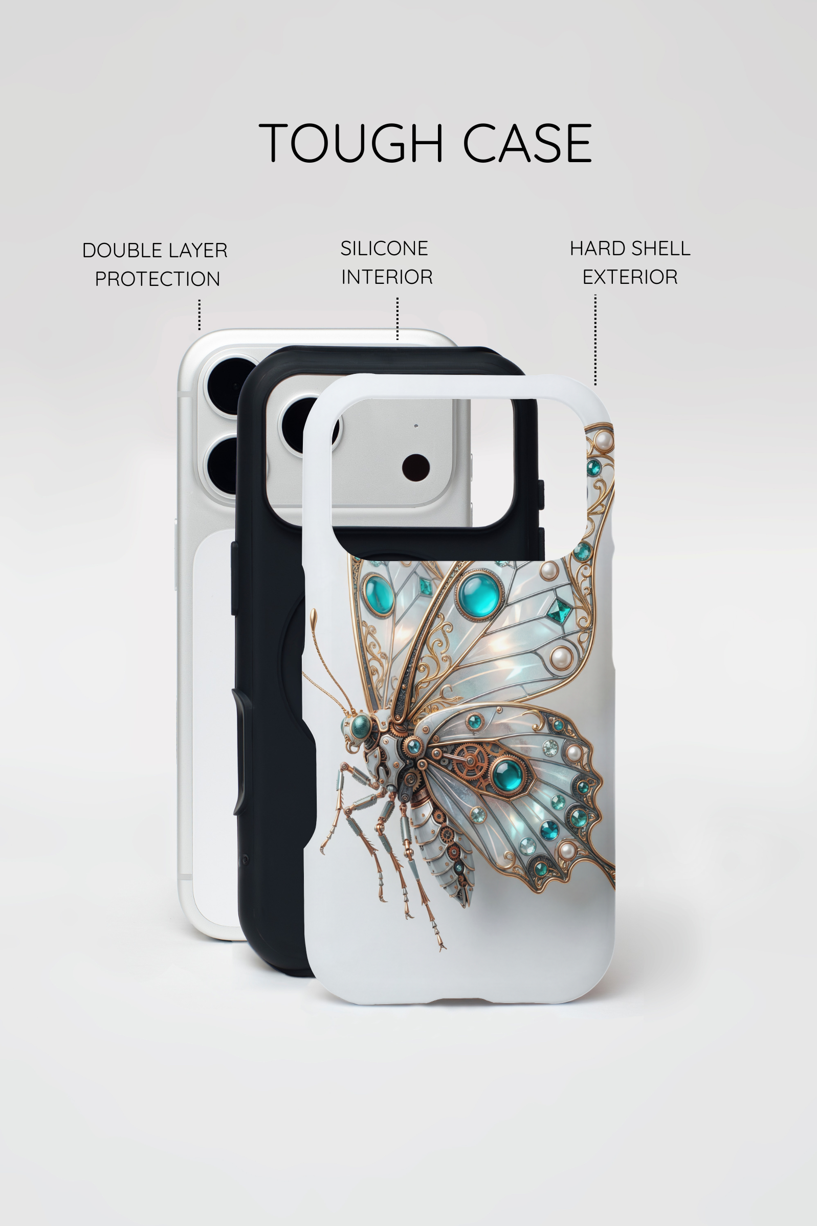 Butterfly Gem Phone Case — Steampunk Teal Jewel iPhone Case