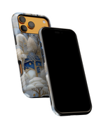 Blue Gold Winter Forest iPhone Case — Elegant Tree Pattern Tough Case