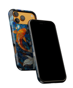 Koi Pond Tough iPhone Case — Stained Glass Lotus & Koi Design