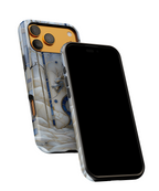 Dragon Stained Glass Tough MagSafe Phone Case — Blue & Ivory Medieval Art