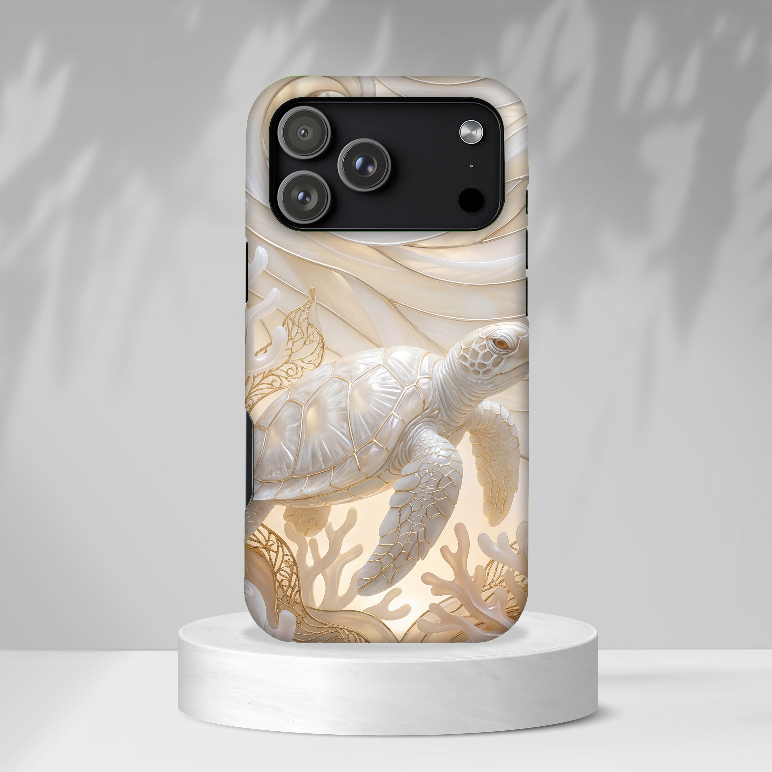 Sea Turtle Tough iPhone Case — Elegant Nautical Coral Design