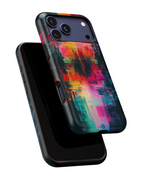 Abstract Neon Glitch Art Tough iPhone Case