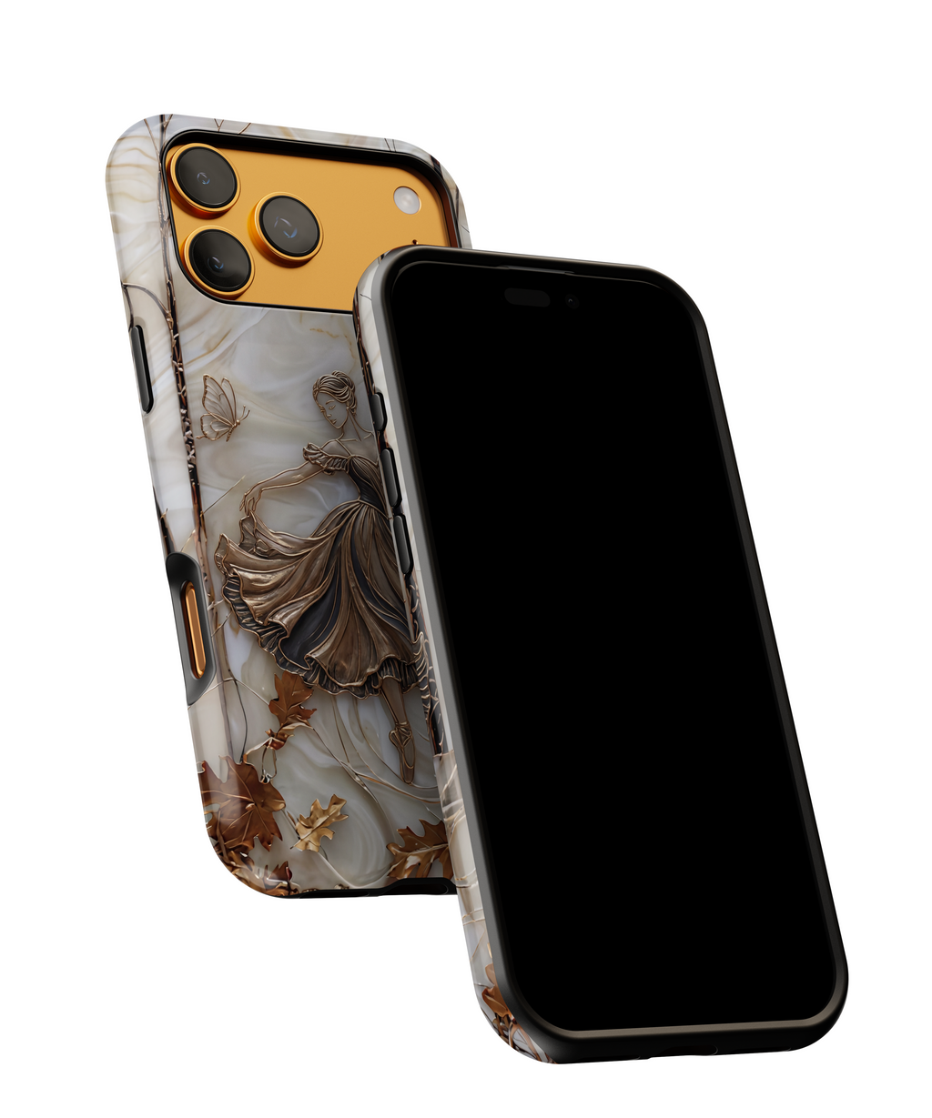 Elegant Bronze Ballerina Dance Design iPhone Case