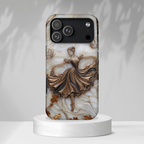 Elegant Bronze Ballerina Dance Design iPhone Case