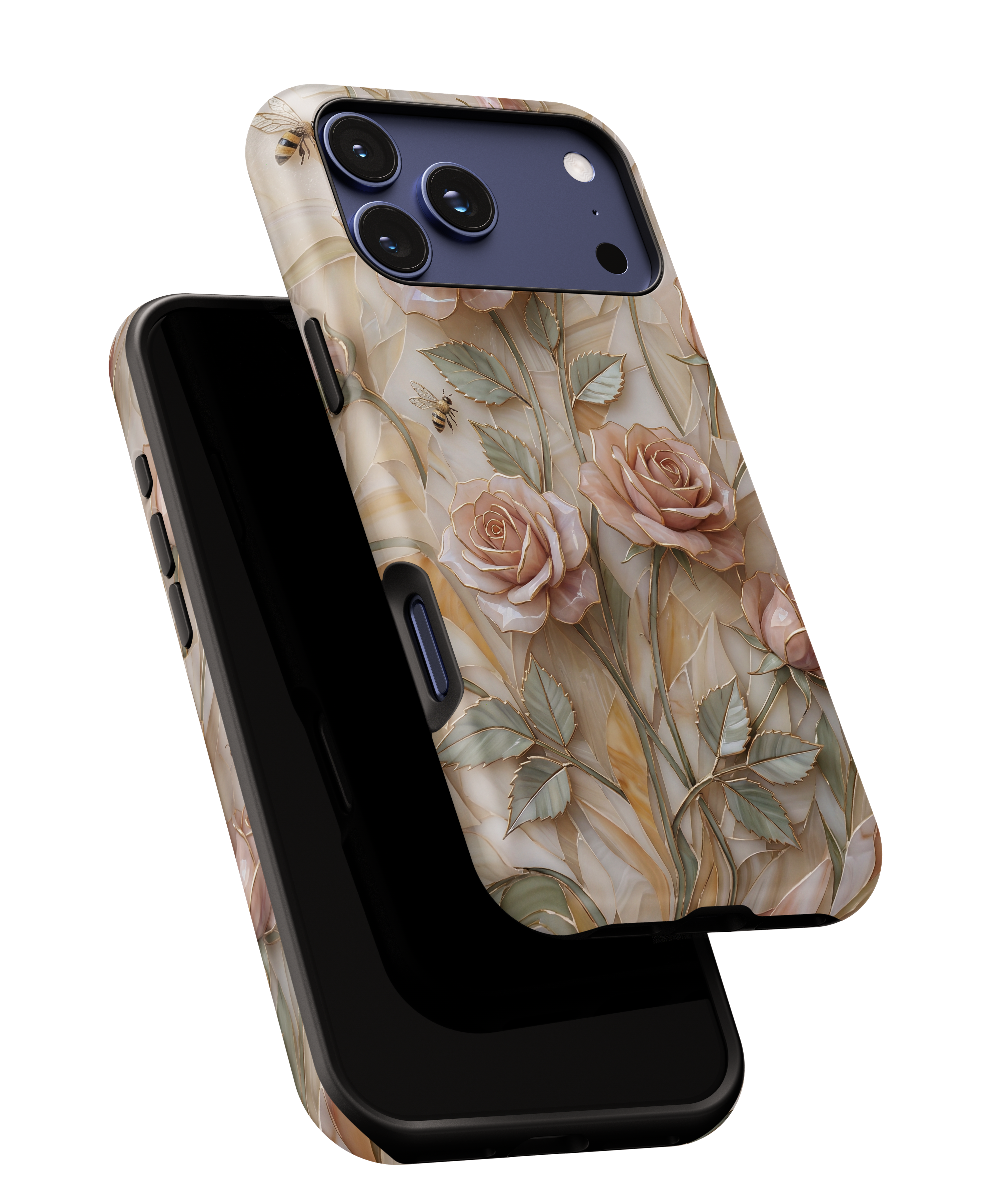 Vintage Blush Rose Floral Tough iPhone Protective Cover