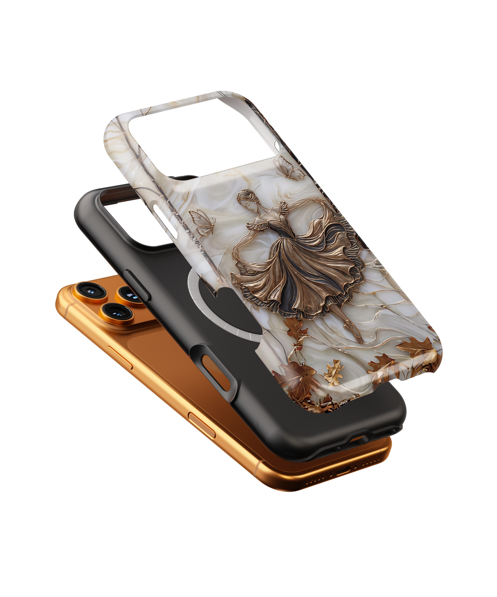 Ballet Dancer Tough MagSafe iPhone Case — Elegant Swirl Art Protective Cover