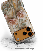 Custodia MagSafe per iPhone resistente con motivo floreale e rosa — Custodia protettiva vintage blush