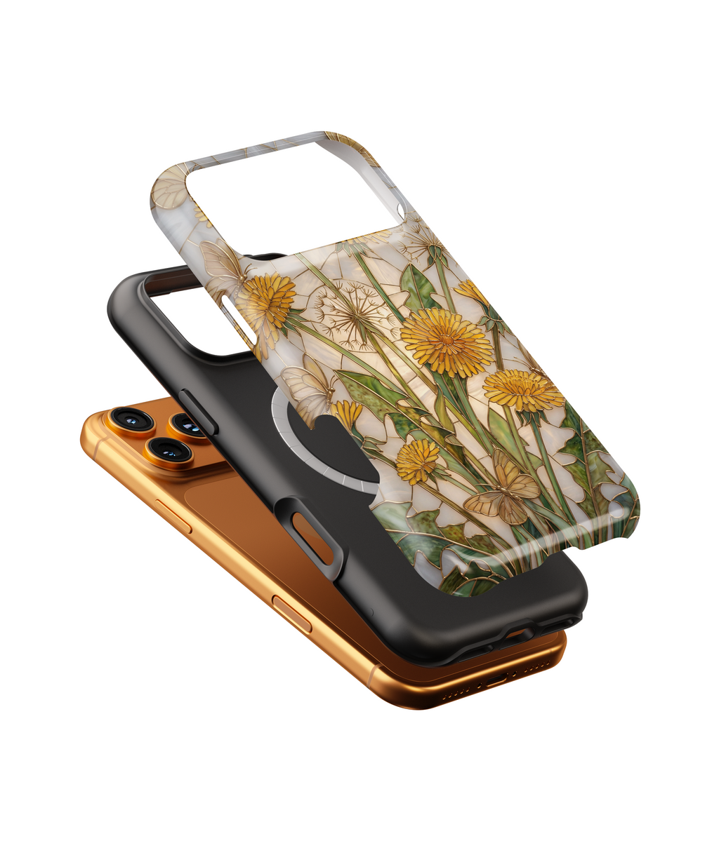 Dandelion Garden Tough MagSafe Phone Case — Floral Yellow Butterflies
