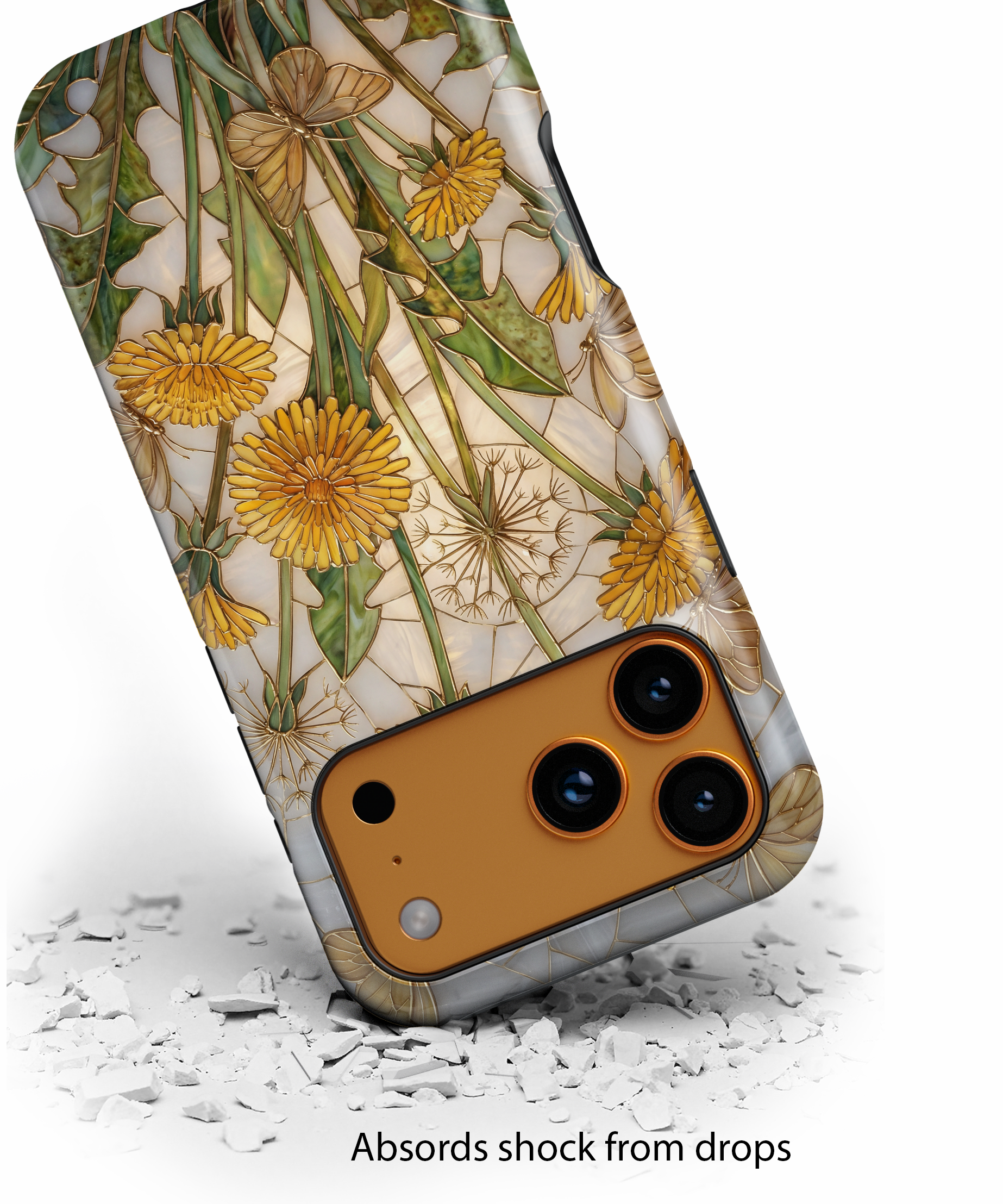 Dandelion Garden Tough MagSafe Phone Case — Floral Yellow Butterflies