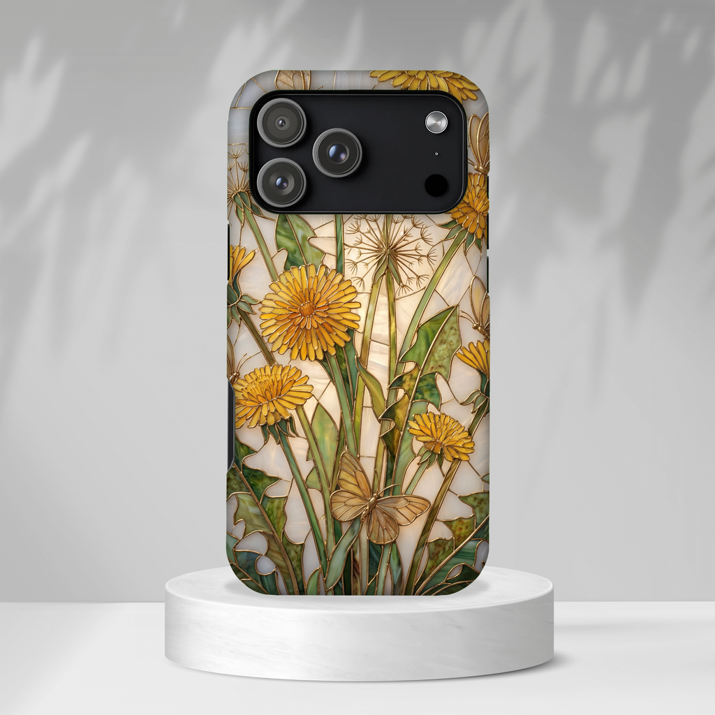 Dandelion Garden Tough MagSafe Phone Case — Floral Yellow Butterflies
