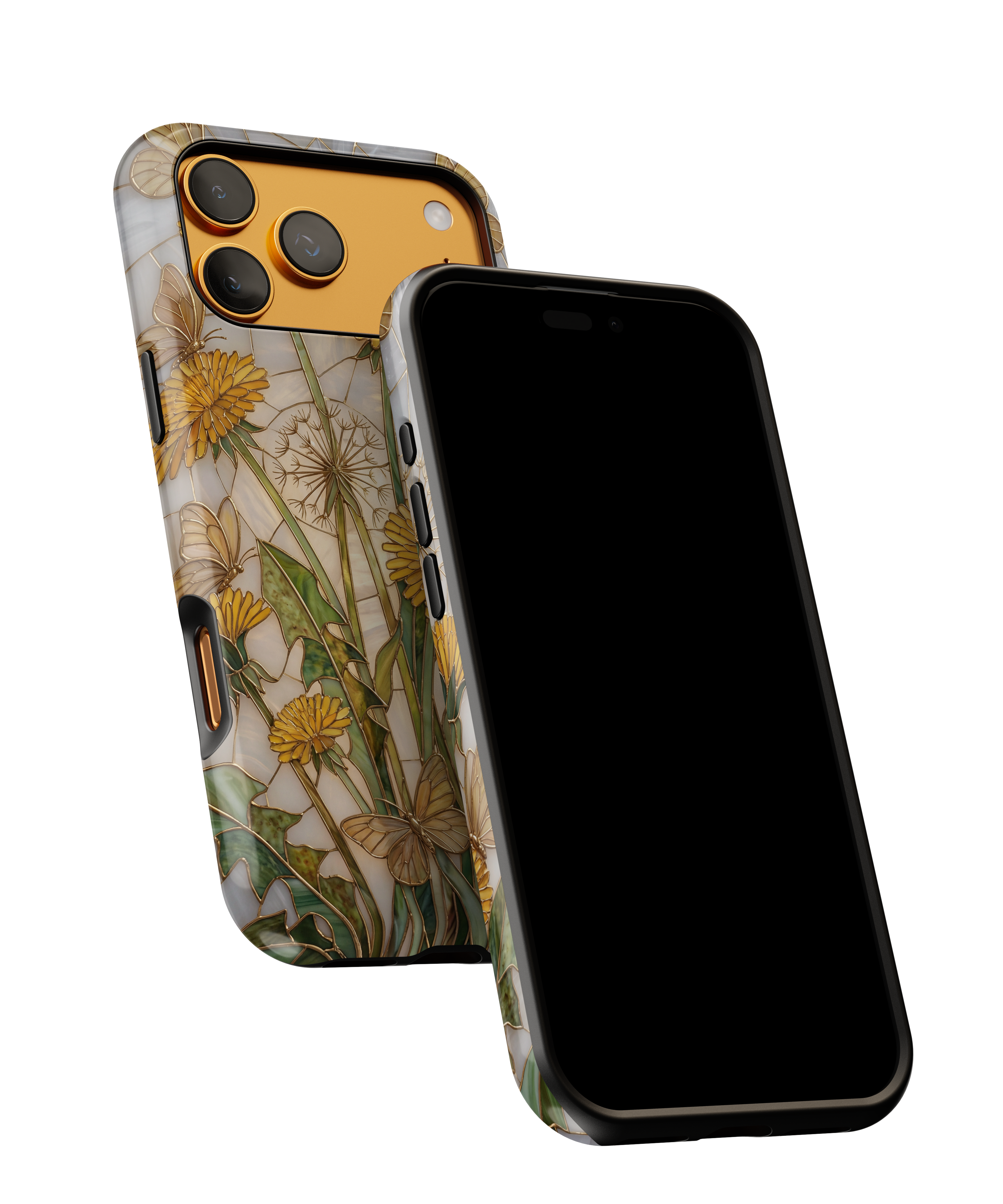 Dandelion Garden Tough MagSafe Phone Case — Floral Yellow Butterflies