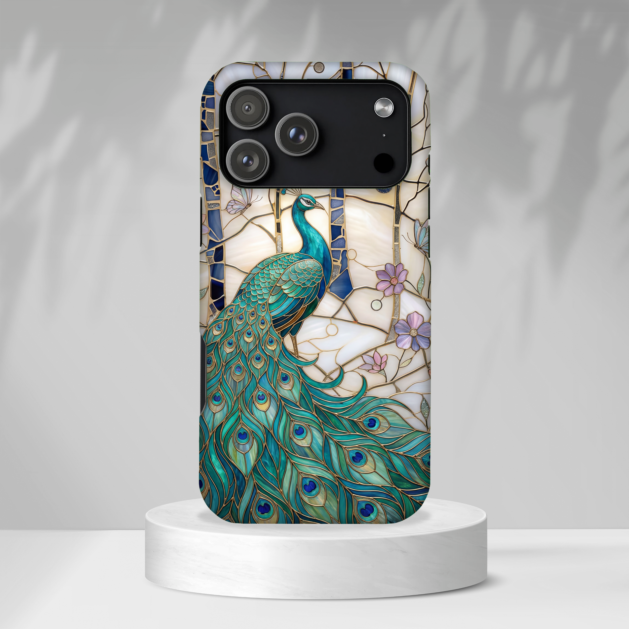 Peacock Stained Glass iPhone Case