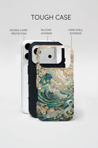 Elegant Ocean Wave Floral Art iPhone Case
