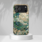 Custodia MagSafe per iPhone Ocean Wave — Custodia resistente con design artistico color acquamarina
