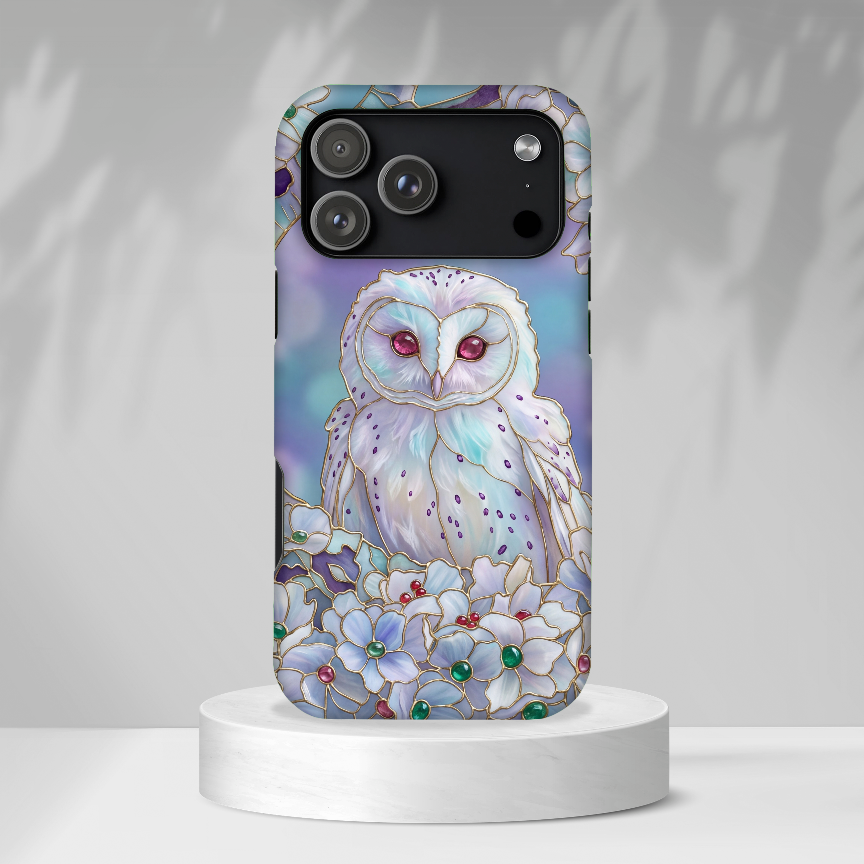 Mystic Owl Floral iPhone Case | Pastel Night Garden Protective Cover