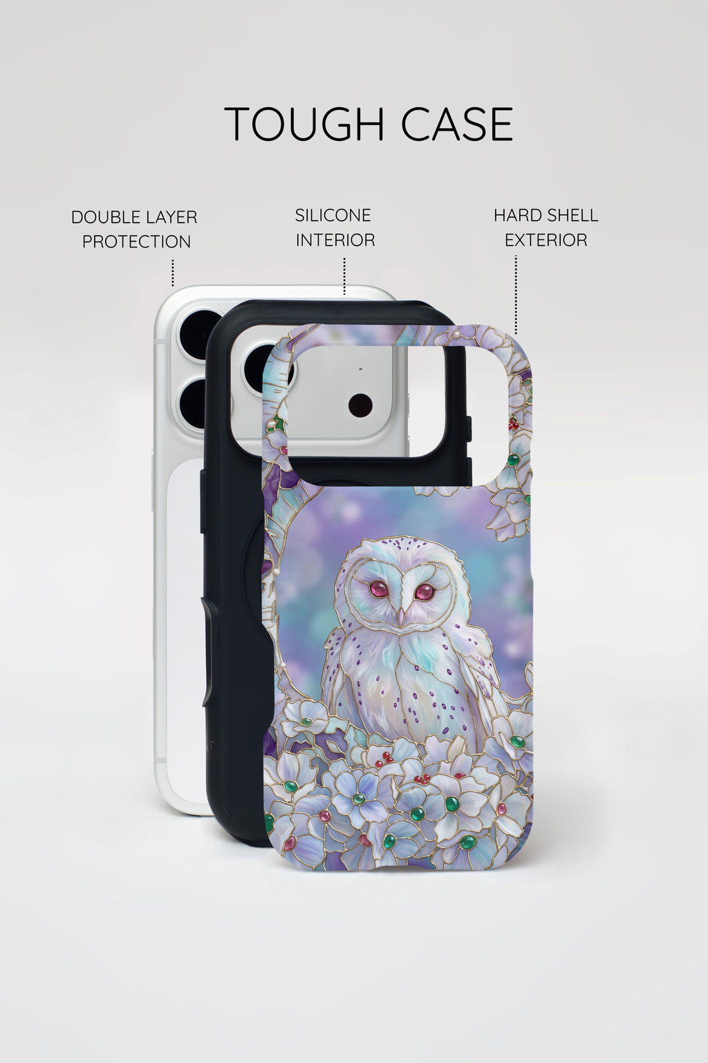 Mystic Owl Floral iPhone Case | Pastel Night Garden Protective Cover