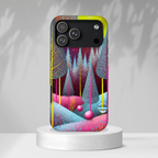 Neon Dreamscape Forest iPhone Case