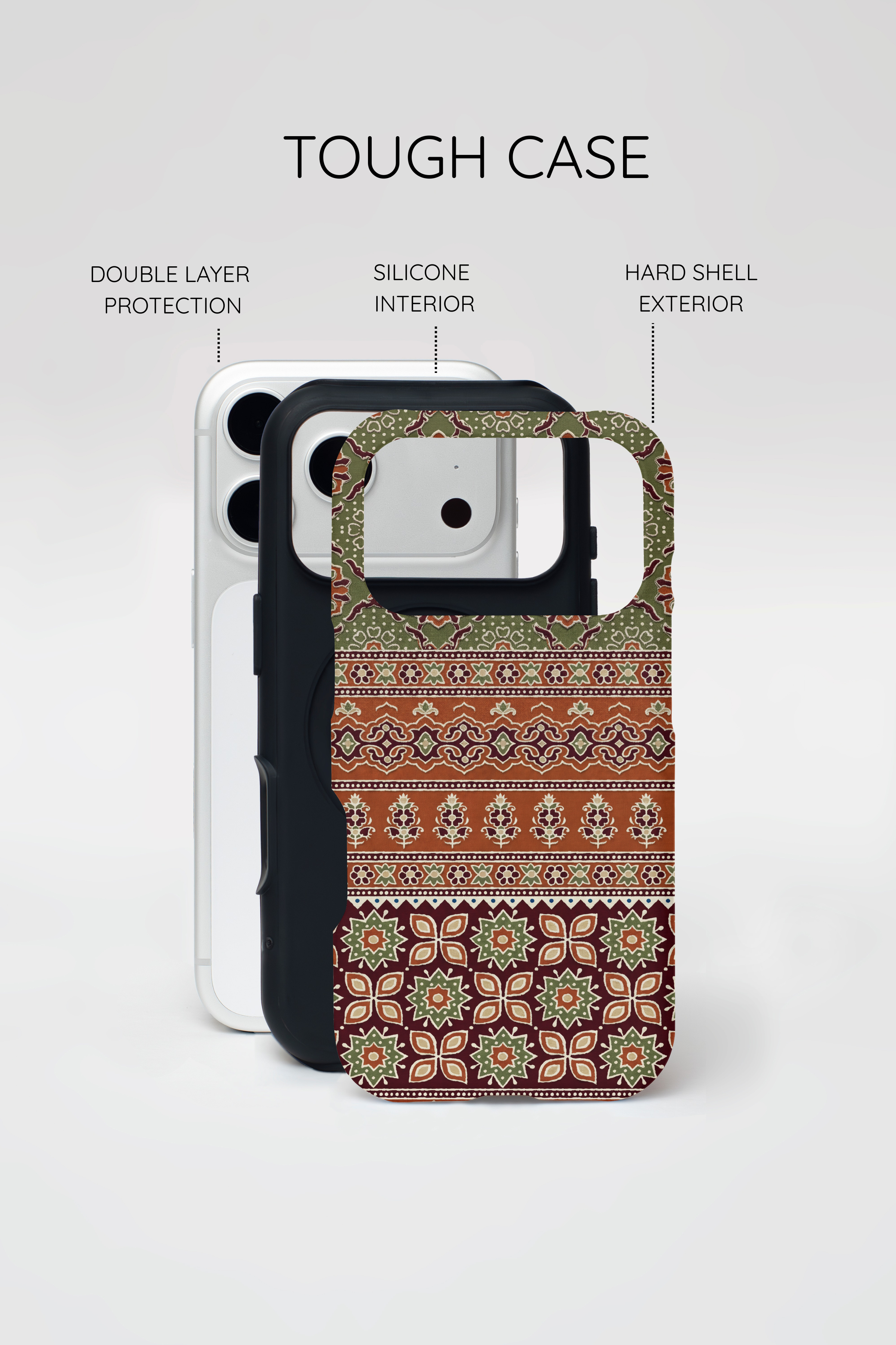 Batik Floral Protective iPhone Case