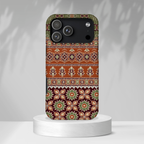 Batik Floral Protective Tough MagSafe iPhone Case