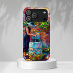 Artistic Garden iPhone Case | Woman at Fountain Tough MagSafe Case