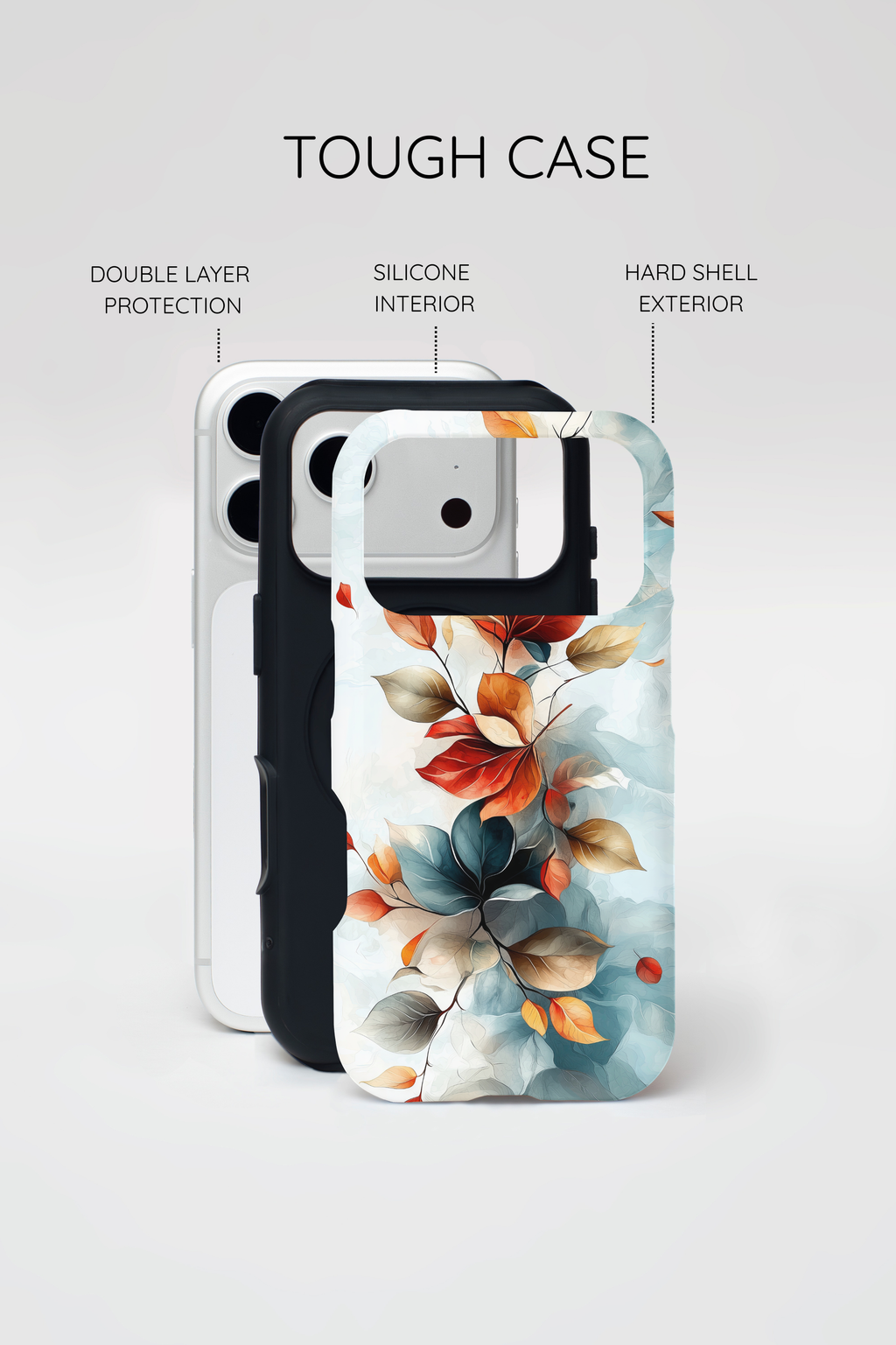 Floral Autumn Leaves Tough iPhone Case