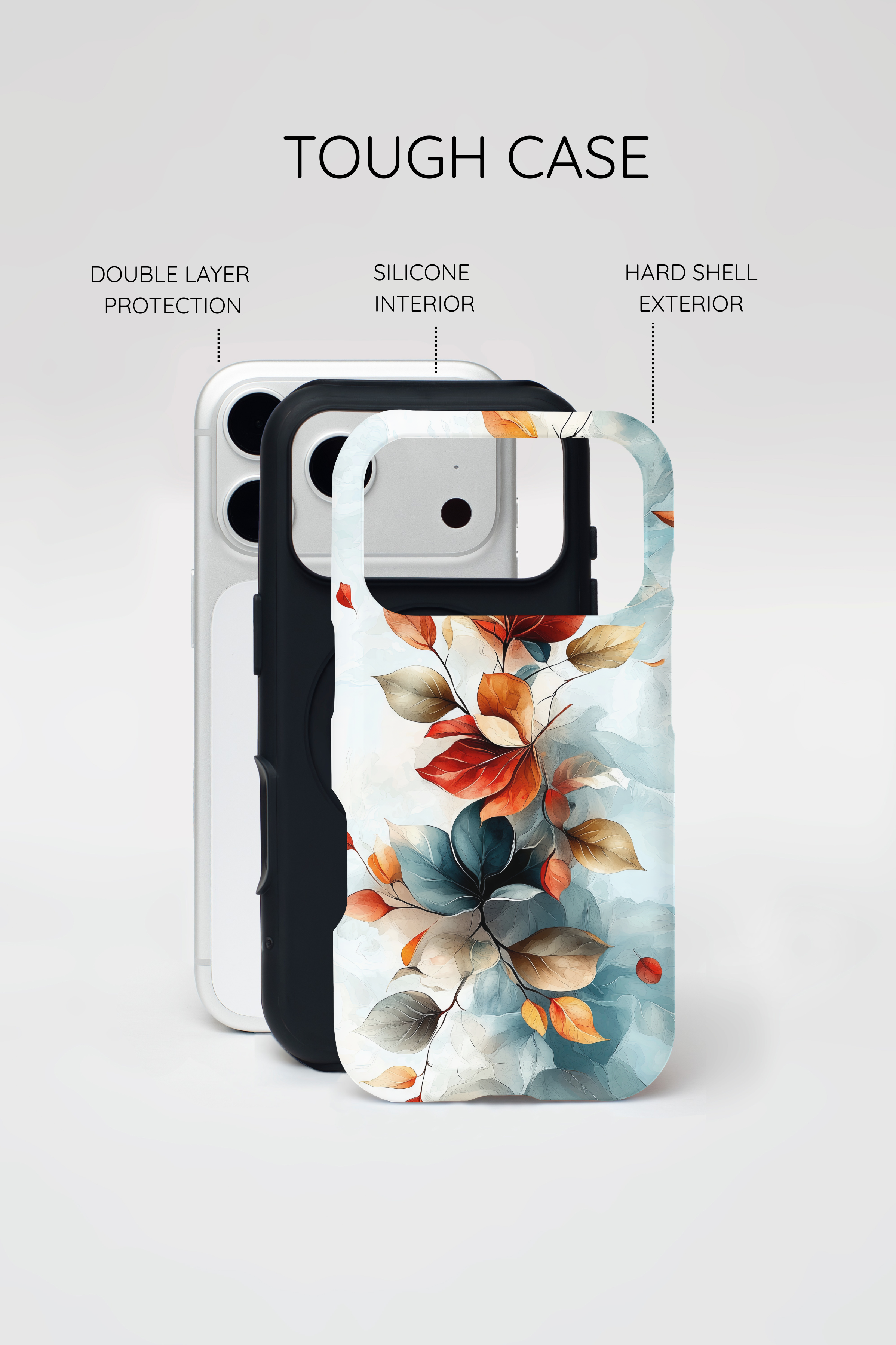 Floral Autumn Leaves Tough iPhone Case