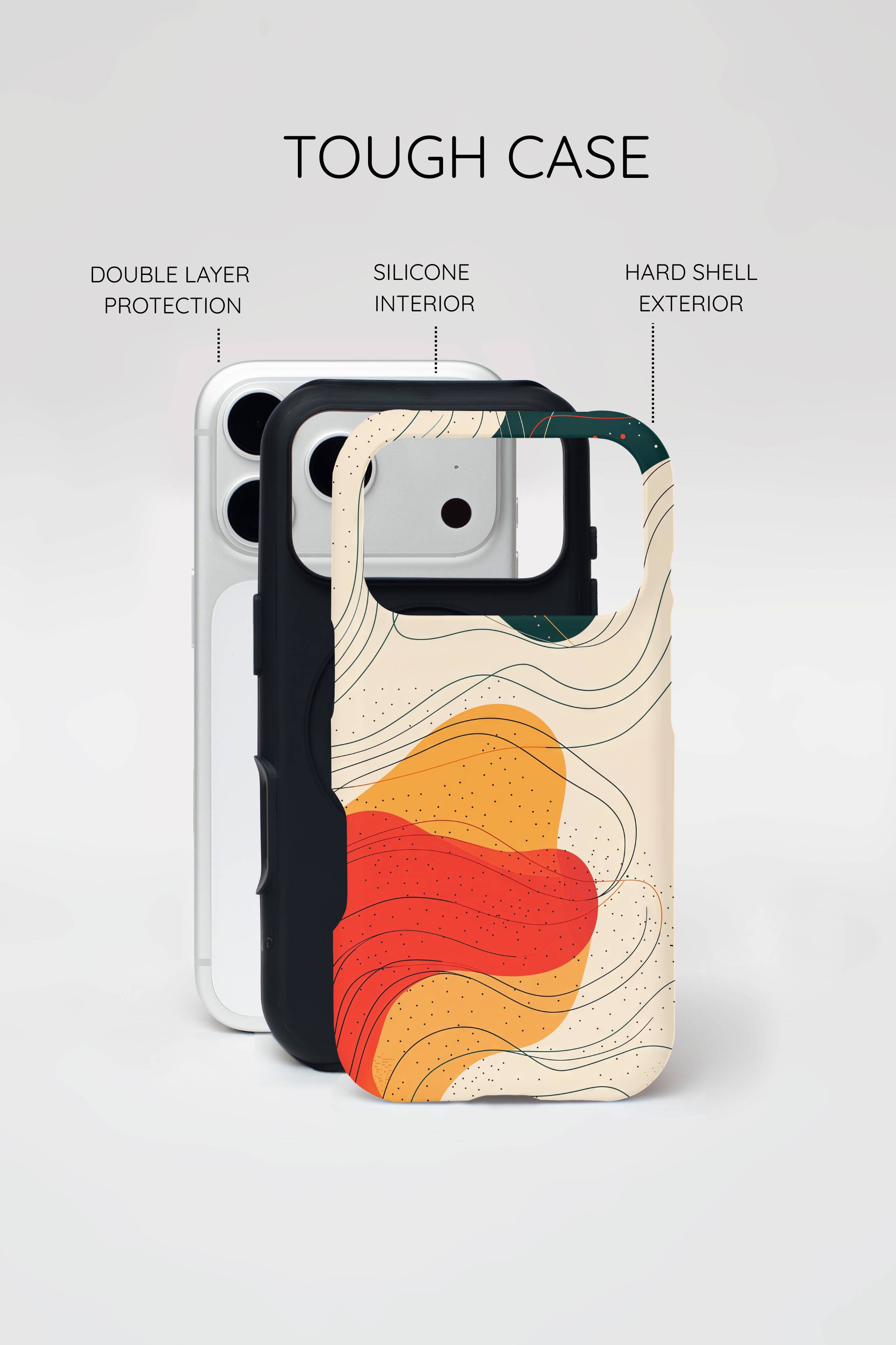Abstract Retro Waves iPhone Case | Colourful Modern Art