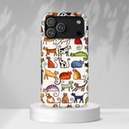 Cat Pattern Tough iPhone Case | Colourful Cartoon Cats