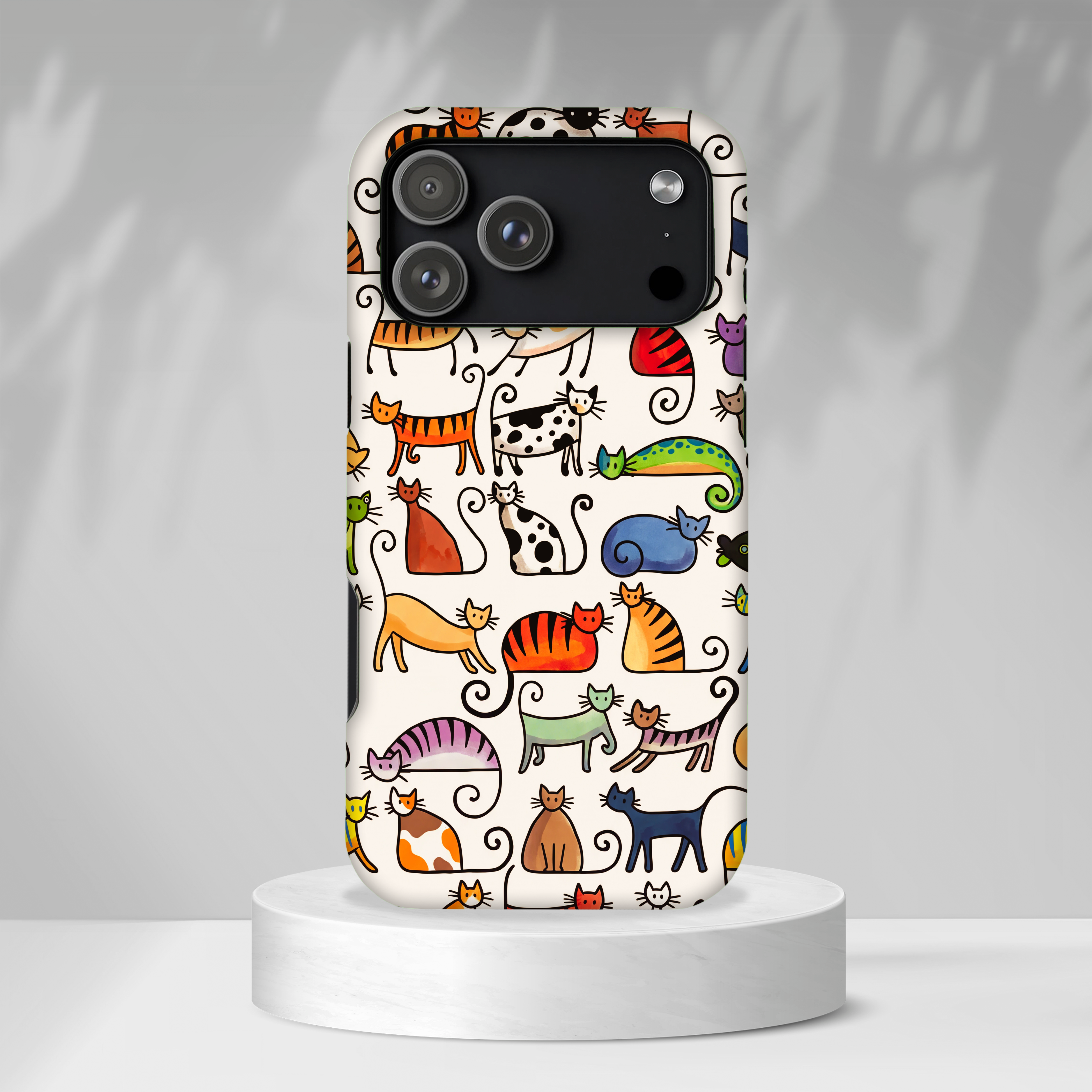 Cat Pattern Tough iPhone Case | Colourful Cartoon Cats