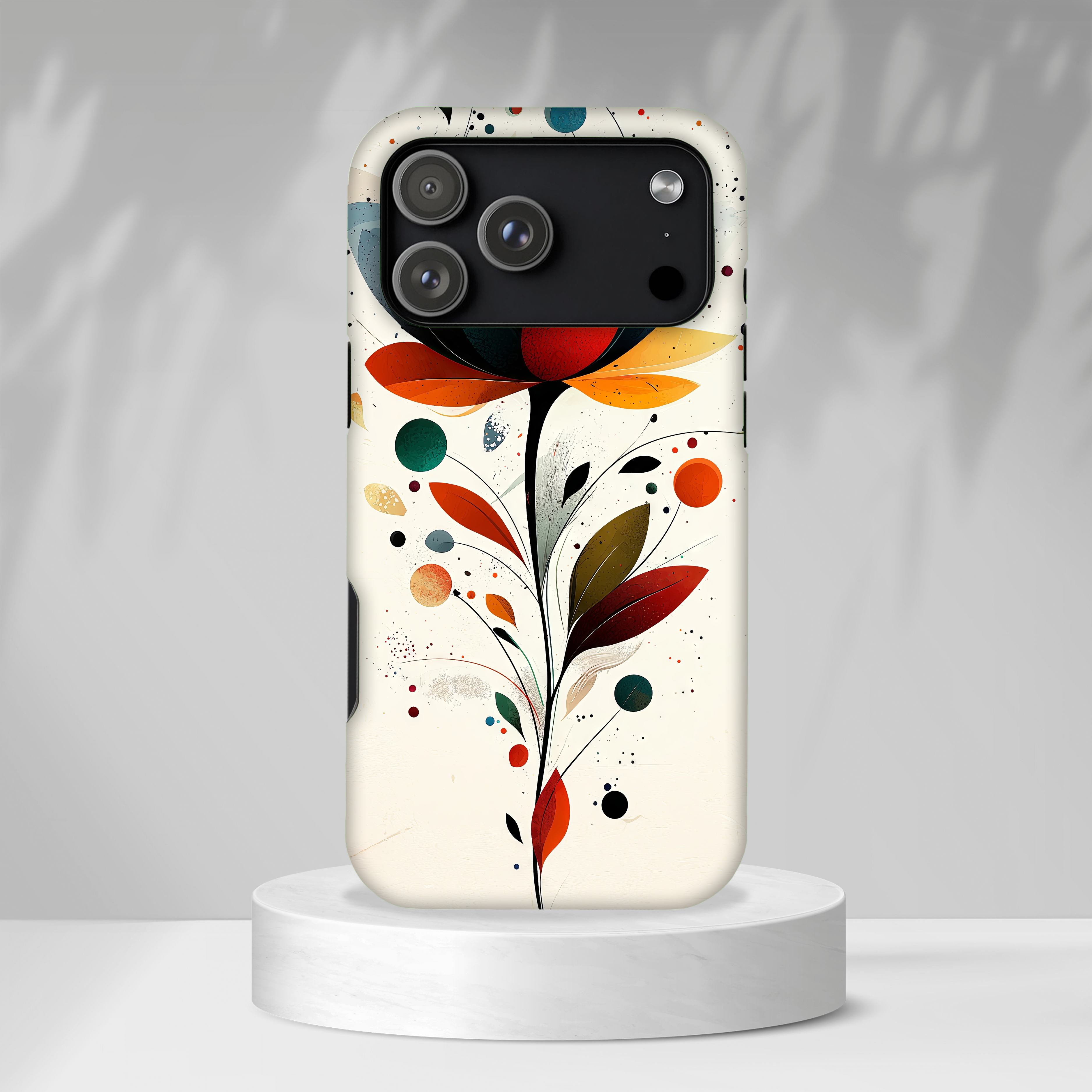 Custodia MagSafe resistente per iPhone con motivo astratto floreale | Arte del loto colorato