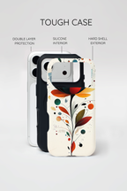 Custodia MagSafe resistente per iPhone con motivo astratto floreale | Arte del loto colorato