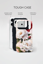 Floral Peony Tough MagSafe iPhone Case | Vintage Rose Design
