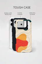 Abstract Retro Waves MagSafe iPhone Case | Colourful Modern Art