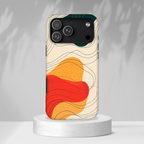 Abstract Retro Waves MagSafe iPhone Case | Colourful Modern Art