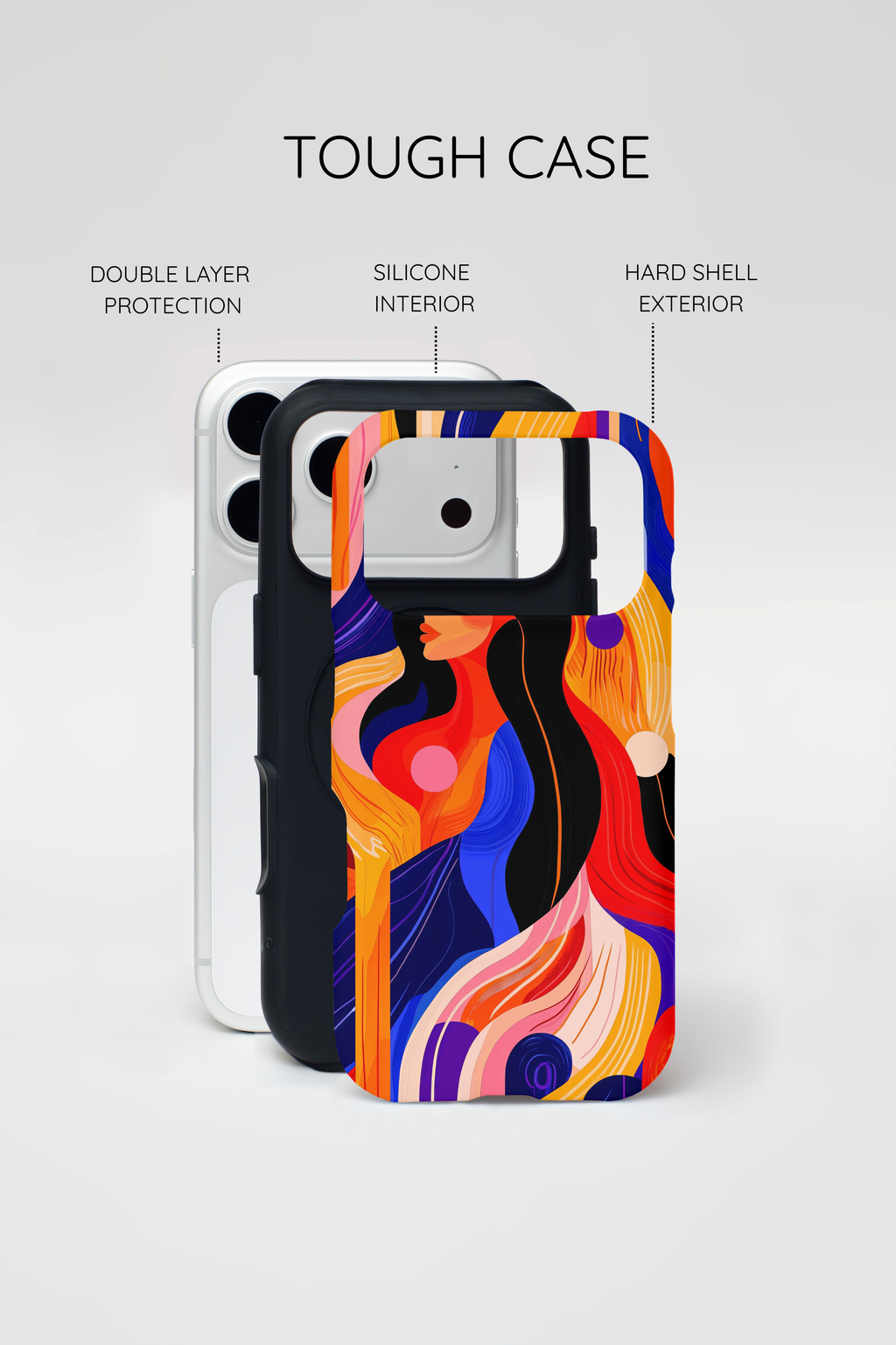 Abstract Colourful Woman MagSafe iPhone Tough Case | Vibrant Artistic