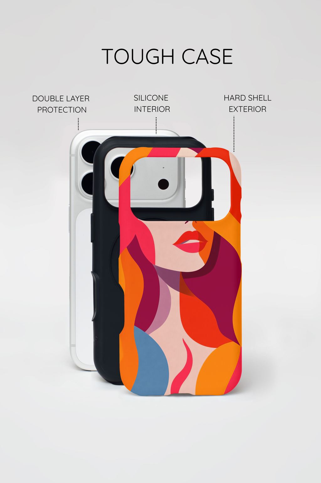 Custodia MagSafe per iPhone con donna pop art retrò | Ritratto astratto colorato e audace