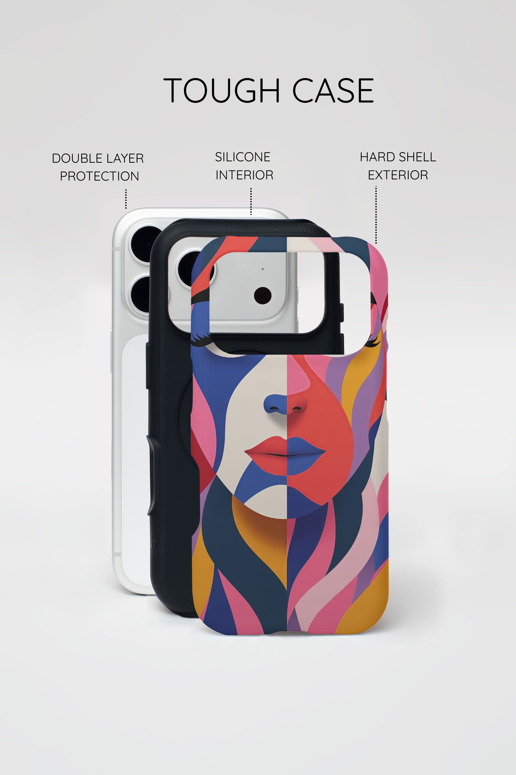 Abstract Colourful Face MagSafe iPhone Case | Vibrant Pop Art