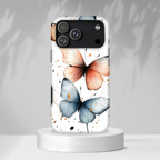 Watercolour Blue & Peach Butterfly Tough iPhone Case