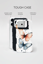 Watercolour Blue & Peach Butterfly Tough iPhone Case