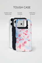 Floral Petal Tough iPhone Case | Pink Falling Blossoms