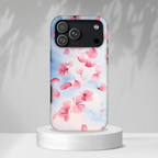 Floral Petal Tough iPhone Case | Pink Falling Blossoms